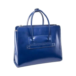 McKlein USA Lake Forest W Series Leather Dual Compartment Briefcase, Navy (94337)