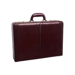 McKlein USA Lawson V Series Leather Locking Attache, Burgundy (80456)