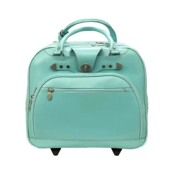 McKlein USA REDWOOD 15" Leather Rolling Laptop Bag, Aqua Blue (99698) Best