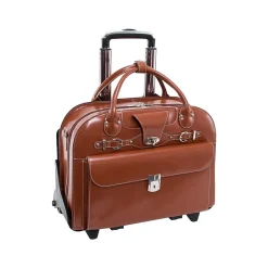 McKlein USA Roseville W Series Leather Check-Point Friendly Briefcase, Brown (96644)