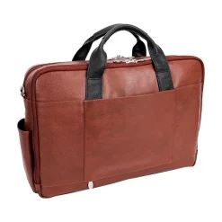 McKlein USA SOUTHPORT U Series Leather Dual Compartment Briefcase, Brown (19100)