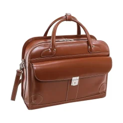 McKlein USA W Series LAKEWOOD Ladies' Leather Check-Point Friendly Briefcase, Brown (96614)