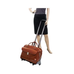 McKlein USA W Series LAKEWOOD Ladies' Leather Check-Point Friendly Briefcase, Brown (96614)