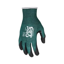 Work Gloves<MCR Safety Cut Pro Hypermax Fiber/Nitrile Work Gloves, XS, A2 Cut Level, Green/Black, Pair (96782XS)