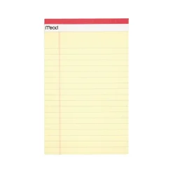Mead Notepad, 5" x 8", Wide-Ruled, Canary, 50 Sheets/Pad, 4 Pads/Pack (59382) Hot