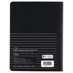 Mead Square Deal 1-Subject Composition Notebooks, 7.5" x 9.75", Wide Ruled, 100 Sheets, Black (09920) Outlet
