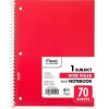 Mead 1-Subject Notebook, 8.0" x 10.5", Wide Ruled, 70 Sheets, Red (05510AB5) New