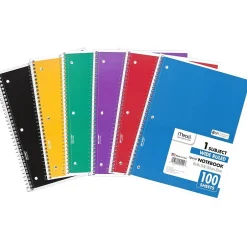 Mead 1-Subject Notebooks, 7.5