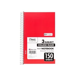 Mead 3-Subject Notebooks, 6