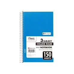 Mead 3-Subject Notebooks, 6