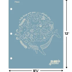 Mead We Mean Green 3-Hole Punched 2-Pocket Paper Folders, Assorted Colors (330000F) Outlet