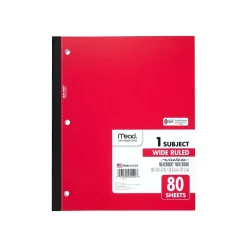 Mead Wireless Neatbook 1-Subject Notebooks, 8" x 10.5", Wide Ruled, 80 Sheets, Each (05222) Discount