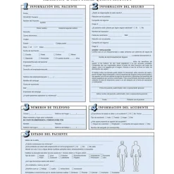 Hot ® Chiropractic Registration and History Form without Updates; Sky Blue, Spanish Medical Forms