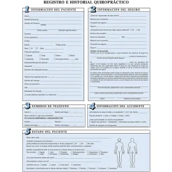 Hot ® Chiropractic Registration and History Form without Updates; Sky Blue, Spanish Medical Forms