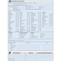 Hot ® Chiropractic Registration and History Form without Updates; Sky Blue, Spanish Medical Forms