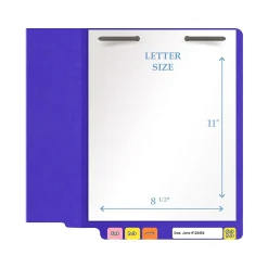 Medical Arts Press Heavy Duty End Tab File Folder, Straight-Cut, Letter Size, Purple, 40/Box (S-09461-PUR) New