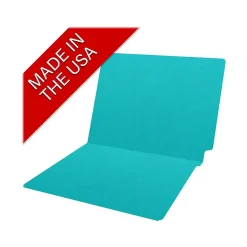 Medical Arts Press Heavy-Duty End Tab File Folder, Straight Cut, Letter-Size, Light Blue, 40/Box (S-09458-LBL) Clearance
