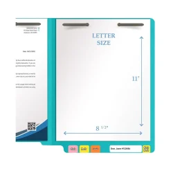Medical Arts Press Heavy-Duty End Tab File Folder, Straight Cut, Letter Size, Light Blue, 40/Box (S-09459-LBL) New