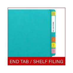 Medical Arts Press Heavy-Duty End Tab File Folder, Straight Cut, Letter Size, Light Blue, 40/Box (S-09459-LBL) New
