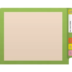 Medical Arts Press Reinforced End Tab File Folder, Straight-Cut, Letter Size, Manila/Green, 50/Box (S-09473-GRN) Hot