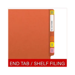 Medical Arts Press Reinforced End Tab File Folder, Straight Cut, Letter-Size, Orange, 50/Box (S-01602-ORG) Sale