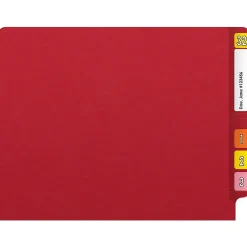 Medical Arts Press Reinforced End Tab File Folder, Straight Cut, Letter-Size, Red, 50/Box (S-01602-RED) Clearance