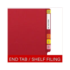 Medical Arts Press Reinforced End Tab File Folder, Straight Cut, Letter-Size, Red, 50/Box (S-01602-RED) Clearance
