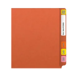 Medical Arts Press Reinforced End Tab File Folder, Straight Cut, Letter-Size, Orange, 50/Box (S-01601-ORG) Clearance
