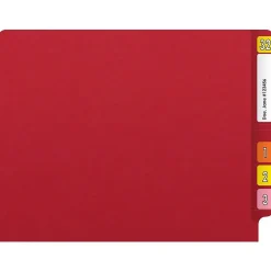 Medical Arts Press Reinforced End Tab File Folder, Straight Cut, Letter-Size, Red, 50/Box (S-01502-RED) New