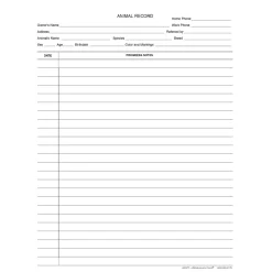 Clearance Medical  Arts Press® Wide Ruled Veterinary Animal Record Progress Notes, 250/Pack  (20477) Medical Forms