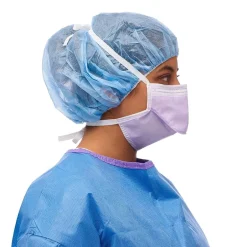 Masks<Medline Disposable ASTM Level 2 Duckbill Surgical Face Masks, Purple, 300/Carton (NON27382FR)