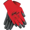 Work Gloves<MCR Safety Memphis Glove Ninja Flex Coated Gloves, Nylon, Small, Gray/Red, 1 Pair (N9680S)