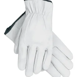 Work Gloves<MCR Safety Memphis Gloves® Driver's Gloves, Goatskin Leather, Slip-On Cuff, XL Size, White, 12 PRS