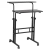 Clearance 27.5"- 39" Mobile Adjustable Sit/Stand Desk, Black (SDROLLXL-BLK) Standing Desks