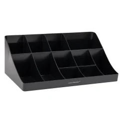Coffee Organizers<Mind Reader 11 Compartment Plastic Condiments Countertop Organizer, Black (COMORG-BLK)