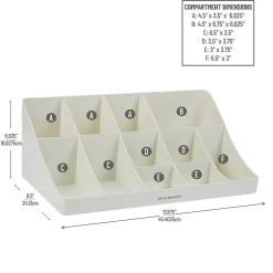 Coffee Organizers<Mind Reader 11 Compartment Plastic Coffee Cup and Condiment Organizer, White (COMORG-WHT)