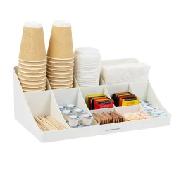Coffee Organizers<Mind Reader 11 Compartment Plastic Coffee Cup and Condiment Organizer, White (COMORG-WHT)