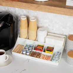Coffee Organizers<Mind Reader 11 Compartment Plastic Coffee Cup and Condiment Organizer, White (COMORG-WHT)