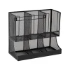 Coffee Organizers<Mind Reader 6 Compartment Metal Coffee Cup and Condiment Organizer, Black (UPMESH-BLK)