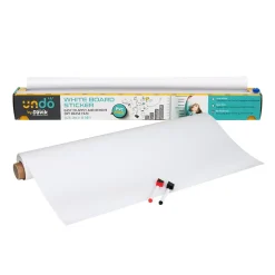Clearance Adhesive Dry-Erase Whiteboard Roll with Dry Erase Markers, 24" x 10' (DWBER-WHT) Dry Erase