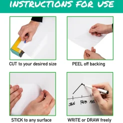 Clearance Adhesive Dry-Erase Whiteboard Roll with Dry Erase Markers, 24