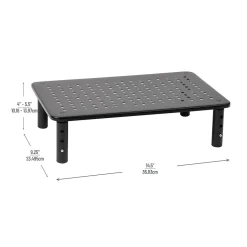 Mind Reader Adjustable Monitor Stand and Ventilated Laptop Riser, Black (4LEGMET-BLK)* Monitor Mounts & Stands