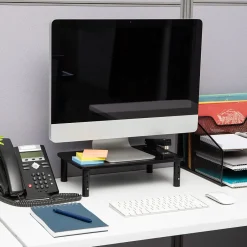 Mind Reader Adjustable Monitor Stand and Ventilated Laptop Riser, Black, 2/Pack (4LEGM2PK-BLK)* Monitor Mounts & Stands