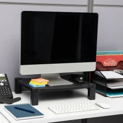 Mind Reader Adjustable Plastic Monitor/Laptop Stand, Black (PLMONST-BLK)* Monitor Mounts & Stands