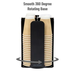 Coffee Organizers<Mind Reader 4-Compartment Cup and Lid Carousel Coffee Countertop Organizer, Black (CDISP-BLK)