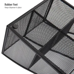 Coffee Organizers<Mind Reader 7-Compartment Metal Coffee Cup and Condiment Organizer, Black (COMP7MESH-BLK)