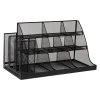 Coffee Organizers<Mind Reader 14-Compartment Metal Coffee Cup and Condiment Organizer, Black (CMG2MESH-BLK 14)