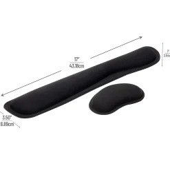 Mind Reader Memory Foam Gaming Ergonomic Keyboard and Mouse Wrist Rest Set, Black, 3/Pack (3WRESTGEL-BLK)* Ergonomic Wrist Rests