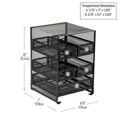 Coffee Organizers<Mind Reader Metal 5-Compartment Tea Bag Organizer, 120 Tea Bag Capacity, Black (MMTDR5-BLK)