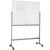 Discount Mobile Double-Sided Dry-Erase Whiteboard, Aluminum Frame, 47" x 35.5" (ROLLBOARD-WHT) Dry Erase
